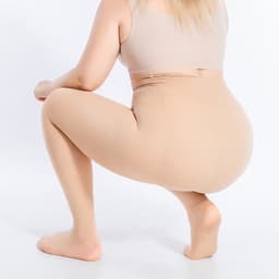image-Skin Color Pantyhose - Nylon Butt Lift Plus Size
