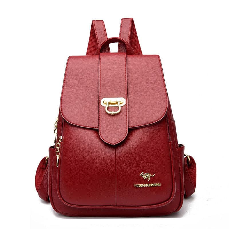 image-Large Capacity 2022 PU Leather Backpack - Street Fashion Travel Bag