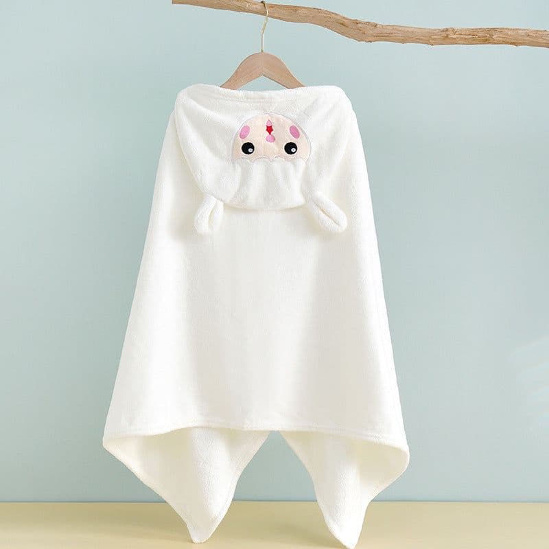 image-Bo Chuhui Long-eared Monkey Hooded Bathrobe - Purple Coral Fleece