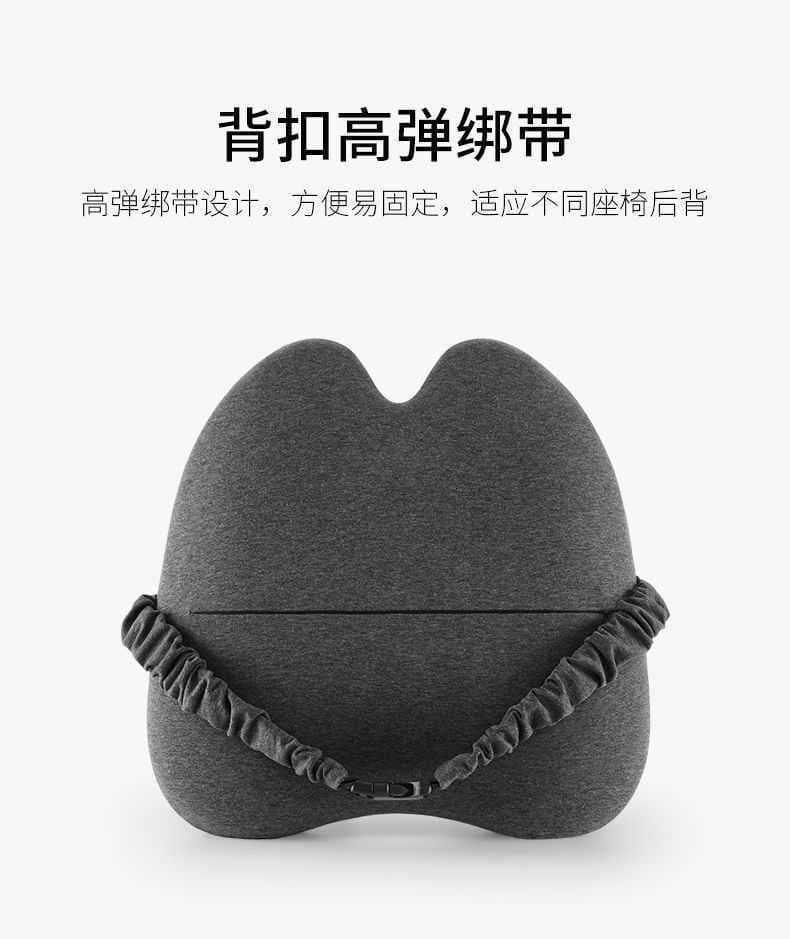 image-Office Chair Lumbar Cushion - Blue Memory Foam Backrest Pillow for Pregnant Women