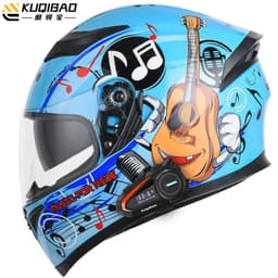 image-Coolqibao Motorcycle Full-Face Helmet Bluetooth XXL Gray