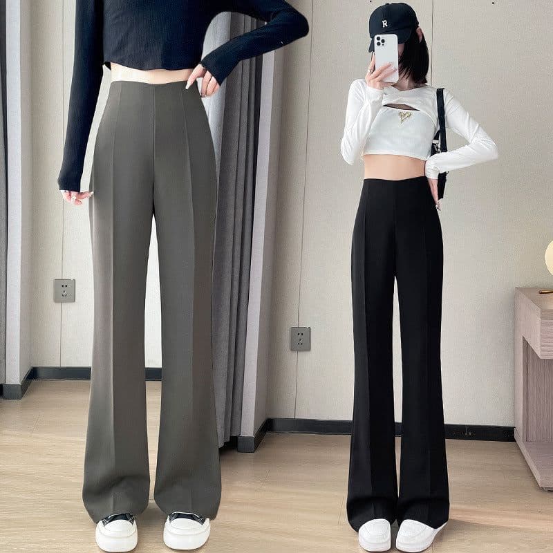 image-Women's High Waist Flared Pants Summer 2023 2XL Neutral Style