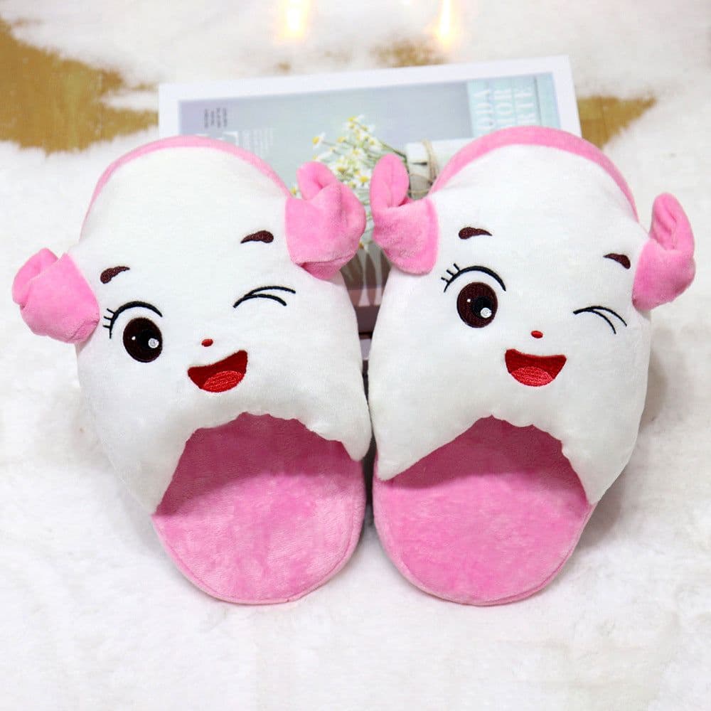 image-Cute Cartoon Slippers - Moving Ears Anti-slip Blue
