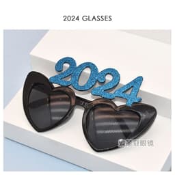 image-2024 Digital Glasses Cross-border New Year's Eve Party Decoration Christmas Glasses Digital Funny Sunglasses