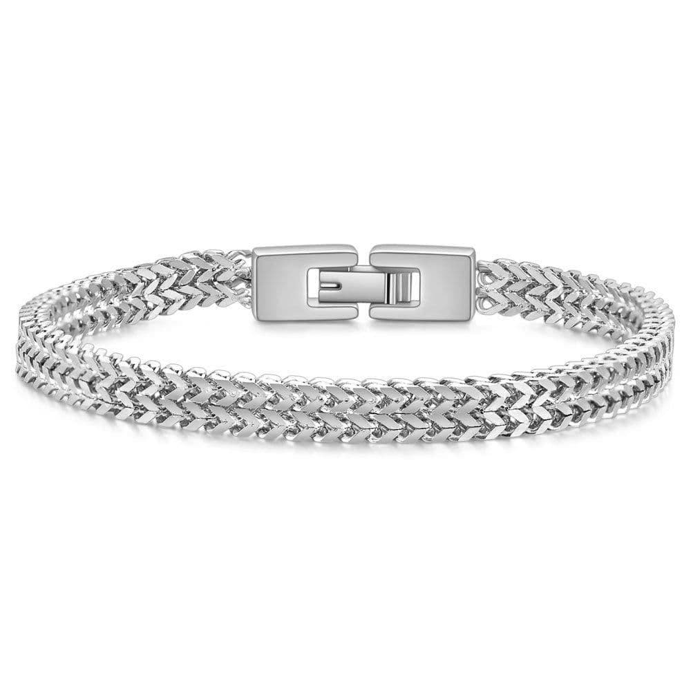 image-Trendy Hip-Hop RapHap Steel Snake Chain Bracelet - Titanium Steel