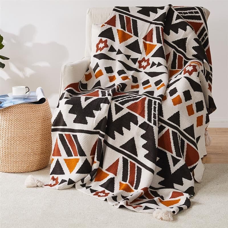 image-Meizuo Wool Blanket Bohemian Geometric 150x200cm