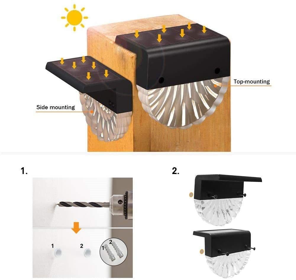 image-LED Solar Wall Light - RGB Colorful Warm White Outdoor