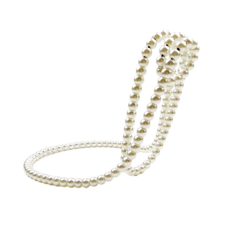 image-Personalized Pearl Necklace Wine Rack - Elegant