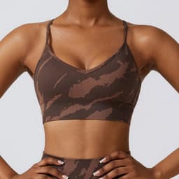 image-Zechuang Sports Bra - Leopard Yellow Seamless