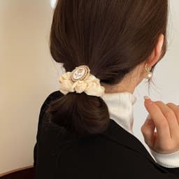 image-French Rose Hair Tie - Black Small Intestine Circle
