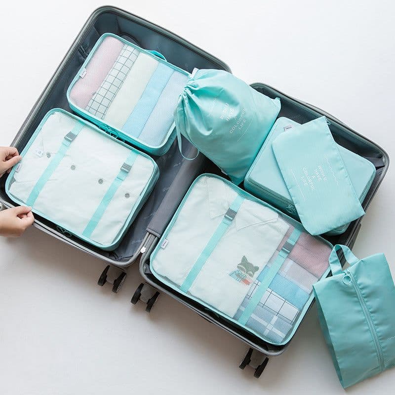 image-Travel Storage Bag Set 7pc Organizer Dark Blue