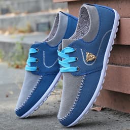image-Men's Canvas Casual Shoes Gray Size 44
