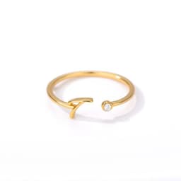 image-Cross-border simple letter ring English letter ring women's opening adjustable ring name ring spot