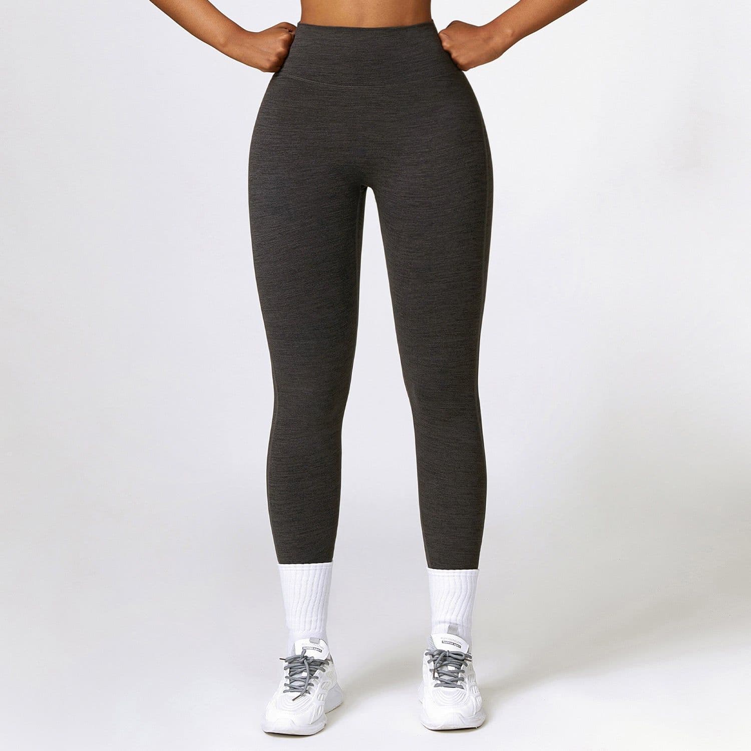 image-Zechuang Yoga Pants - Iced Coffee XL Cationic Fabric High-Waisted Sports Tights