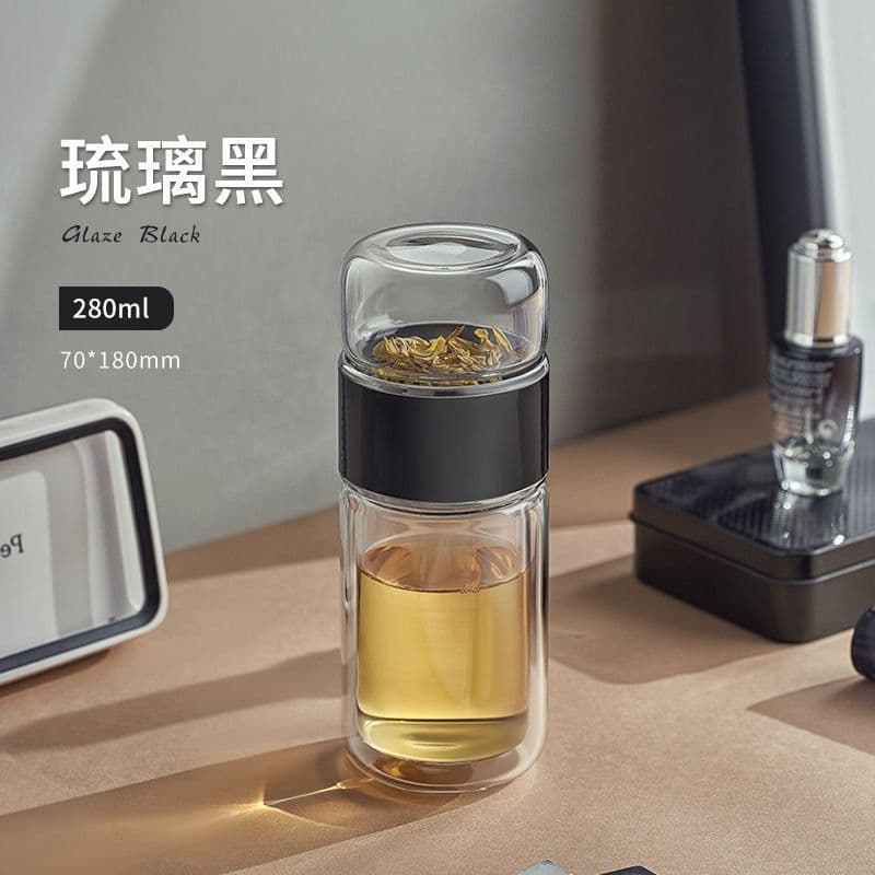 image-Ready-Made Double-Layer Tea Cup - Glass Insulated