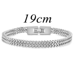 image-Trendy Hip-Hop RapHap Steel Snake Chain Bracelet - Titanium Steel