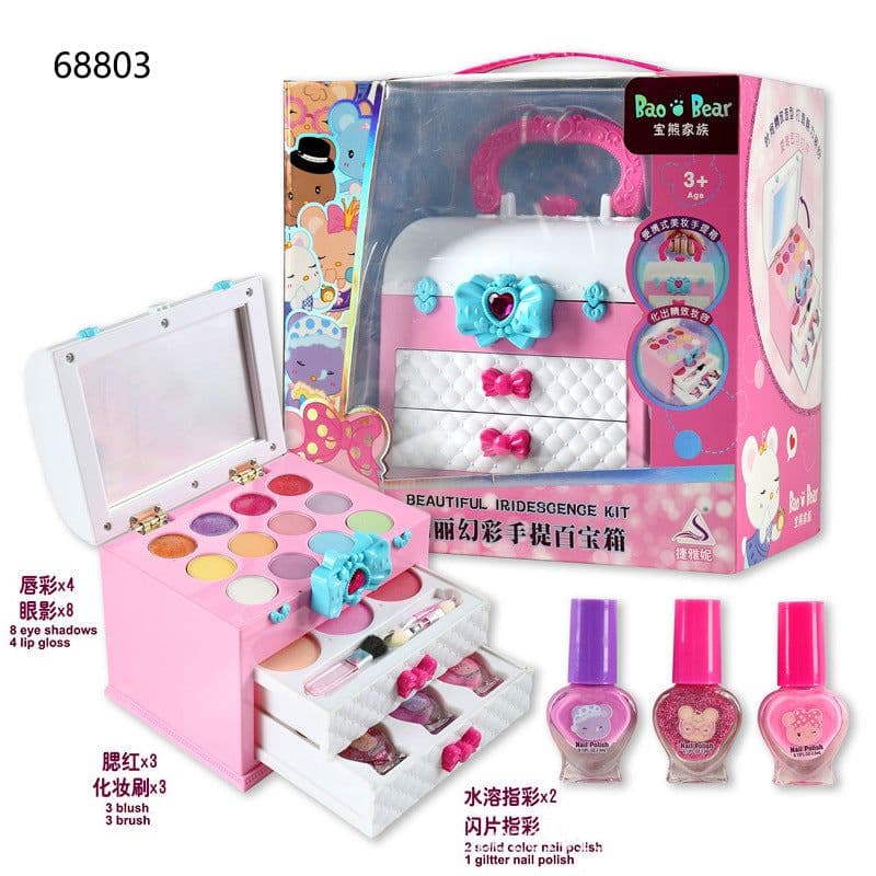 image-Kids Makeup Toy Suitcase - Princess Makeup Set for Girls 7-14 Years Old - Birthday Gift