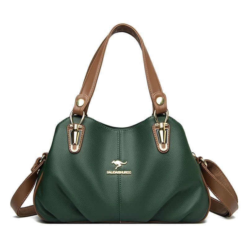 image-Cross-border women's bag 2023 new all-match middle-aged mother's bag Korean version of color contrast single shoulder Messenger bag atmospheric handbag bag