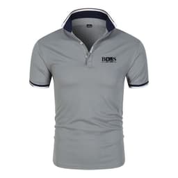 image-Men's & Women's Milk Fiber Polo Shirt, Short Sleeve, 4XL Blue Black