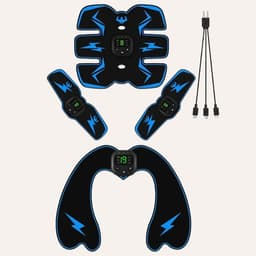 image-Anmer EMS Abdominal Muscle Trainer Belt - Blue, Foldable