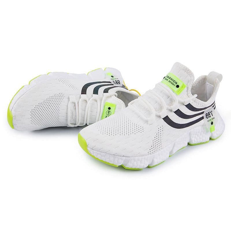 image-Men's Running Shoes - White Mesh Breathable Sports