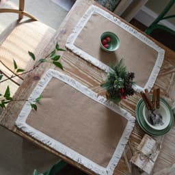 image-Yimanqiyun hemp rope placemat red tassel tableware mat woven color matching festival tassel bowl mat factory direct supply