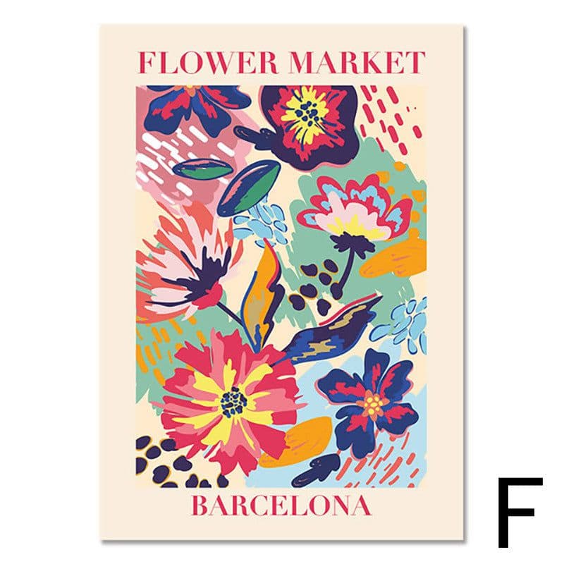 image-Canvas Flower Painting Triptych - Modern 60x90cm