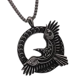 image-Viking Crow Titanium Steel Necklace - Popular Jewelry Amulet Pendant