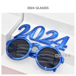 image-2024 Digital Glasses Cross-border New Year's Eve Party Decoration Christmas Glasses Digital Funny Sunglasses