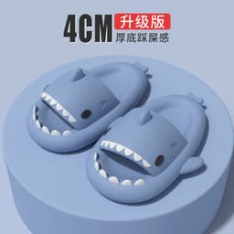 image-Shark Couple Slippers - Grey Unisex Indoor Outdoor Sandals