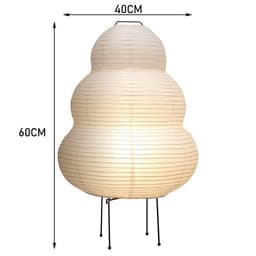 image-Japanese Noguchi Akari Rice Paper Floor Lamp Wabi-Sabi Style 1A Metal Orange