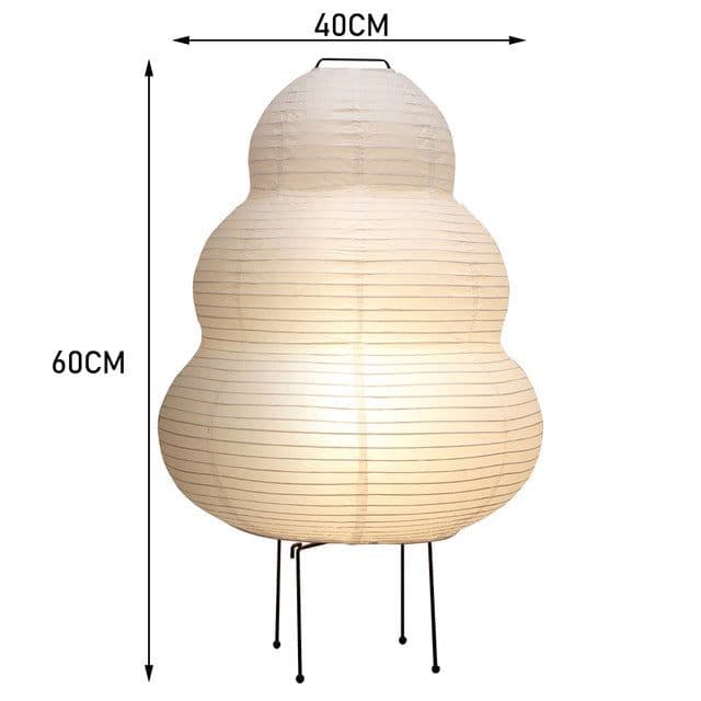 image-Japanese Noguchi Akari Rice Paper Floor Lamp Wabi-Sabi Style 1A Metal Orange