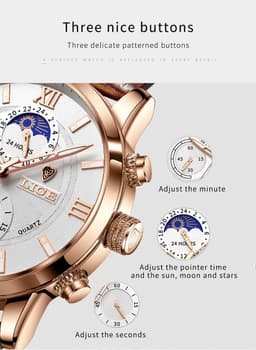 image-Lige Quartz Chronograph Watch - Business Style