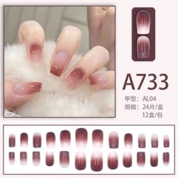 image-Fresh French flowers, cute ins wind, ice and transparent stars, long style, short style, white, high-end manicure and wearable nails