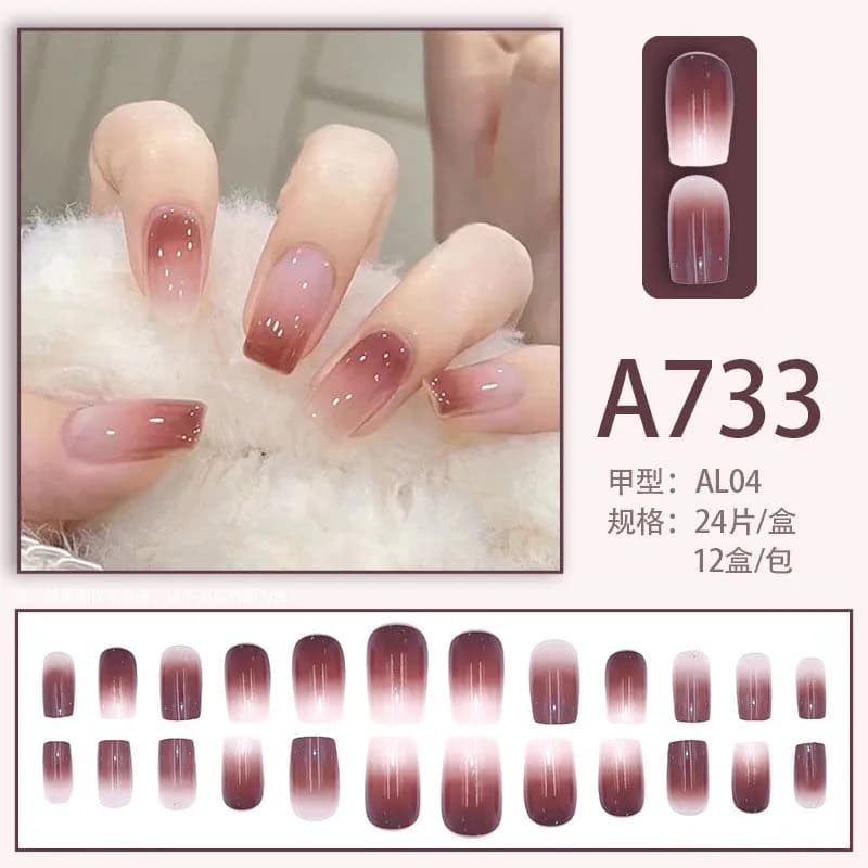 image-Fresh French flowers, cute ins wind, ice and transparent stars, long style, short style, white, high-end manicure and wearable nails