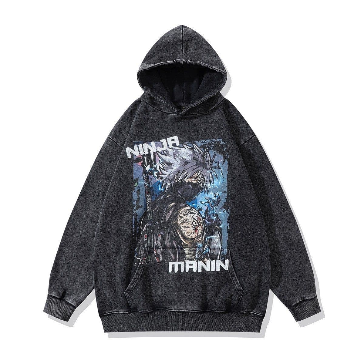 image-Cotton Fleece Hoodie - Kangaroo Pocket Loose Fit XXL