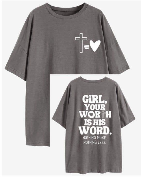 image-Cotton T-Shirt Women's Short Sleeve Brown XXL Loose
