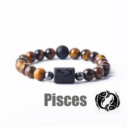 image-Tiger Eye Stone Zodiac Bracelet - Natural Stone Beaded