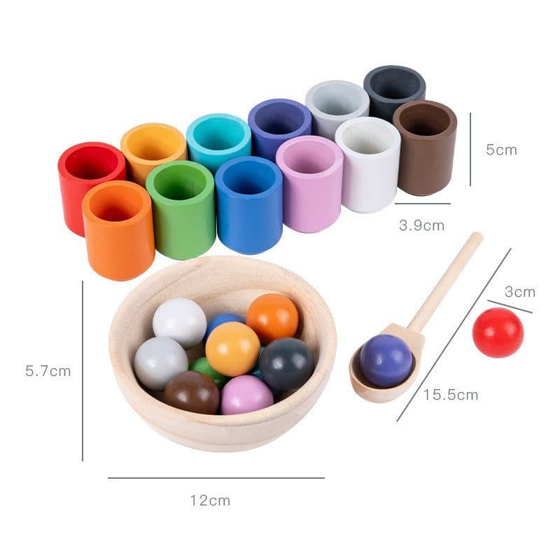 image-Wooden Bead Matching Game for Kids, 3-6 Years Color Recognition Toy