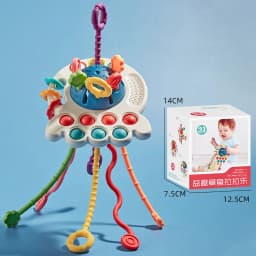 image-Baby Puzzle Fun Finger Pumping Toys Can Be Pressed And Bite Enlightenment Early Education Octopus Lala Toys