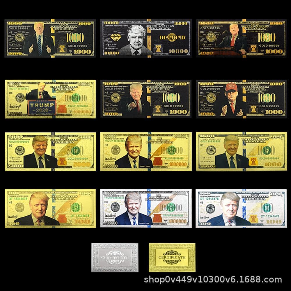 image-US President Trump Gold Foil Card Set Wholesale Commemorative Coins