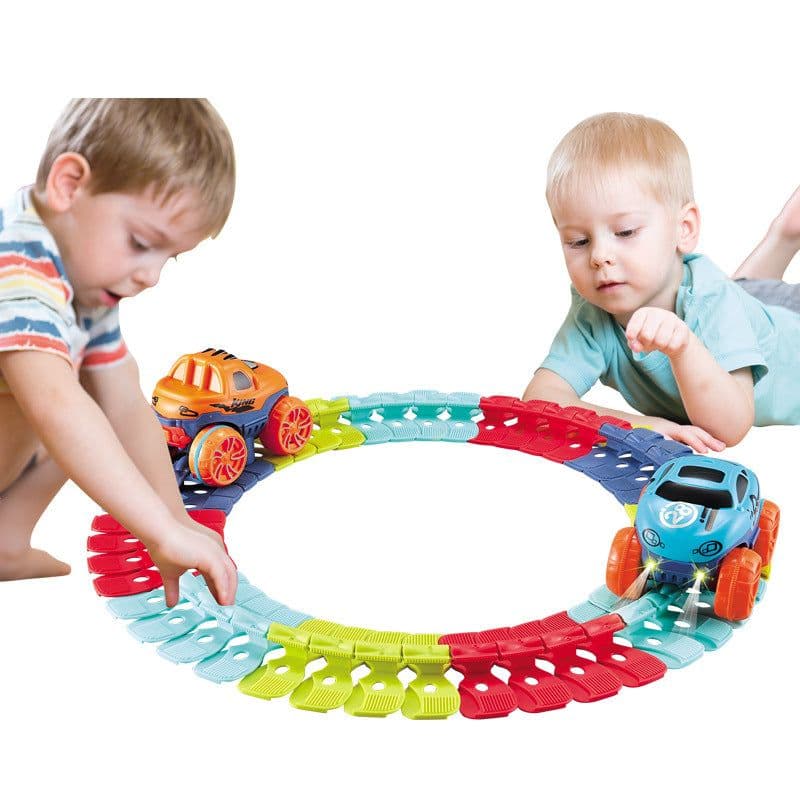 image-Soft rubber track roller coaster gravity-free track car cross-border e-commerce electric variety diy small train children's toys
