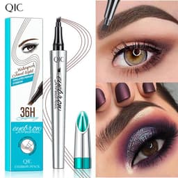 image-Cross-border QIC Japanese four-head eyebrow pencil imitation wild eyebrow waterproof non-smudge four-claw forked liquid eyebrow pencil