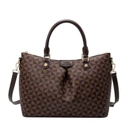 image-Women's Retro Printing Tote Bag - Windmill Black PU