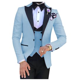 image-Cross-border Explosive Men's Suit Three-piece Suit Gun Barge Collar Wedding Suit Men's Suit One Drop Shipping Factory