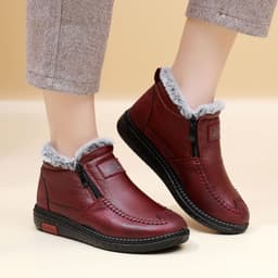 image-Women's Winter Cotton Shoes - Black Anti-Slip Warm