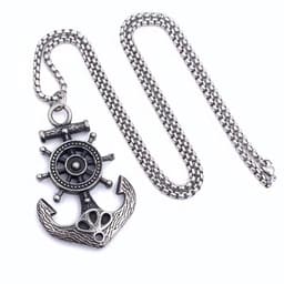 image-Steel Soul Anchor Pendant Necklace - Titanium Steel Retro