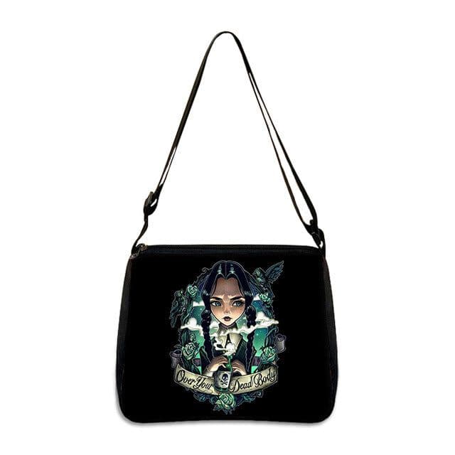 image-Cross-border Adams family Wednesday addams ladies shoulder bag niche armpit bag fashion handbag