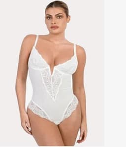 image-Sexy Hua Dai'er Lace Bodysuit - Black, Large Size, Shapewear