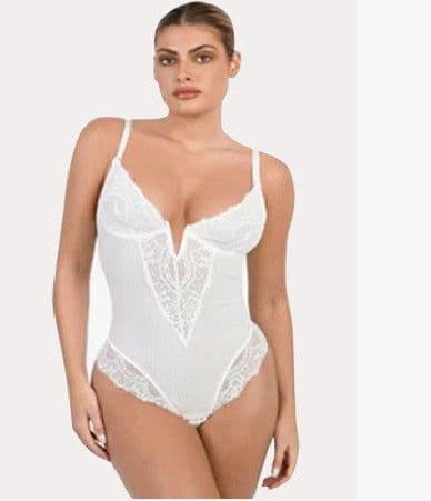 image-Sexy Hua Dai'er Lace Bodysuit - Black, Large Size, Shapewear